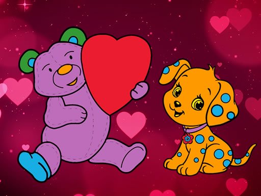 Valentine Pets Coloring Book Online